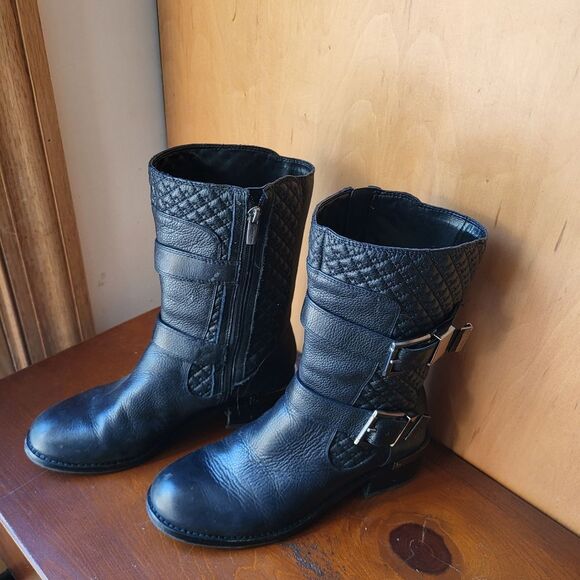 NEW - Moto Style Leather Boots NWOT - Picture 1 of 6